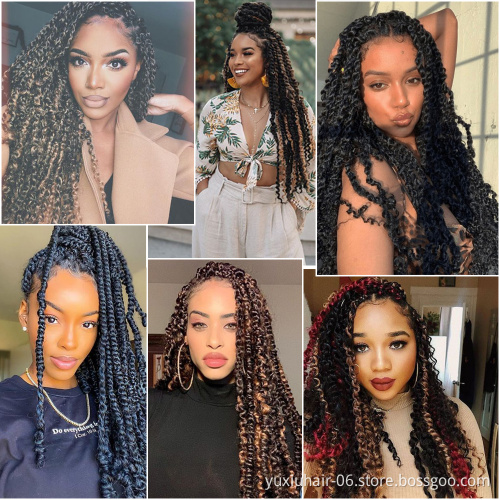 Synthetic Kinky Twist Ombre Twist Crochet Braid Hair Extension Spring Twist Hair